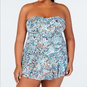 LAUREN Ralph Lauren Ruched Bandeau One Piece